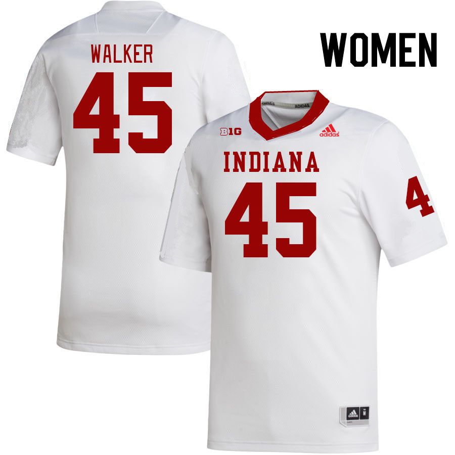 Women #45 Trey Walker Indiana Hoosiers College Football Jerseys Stitched-White